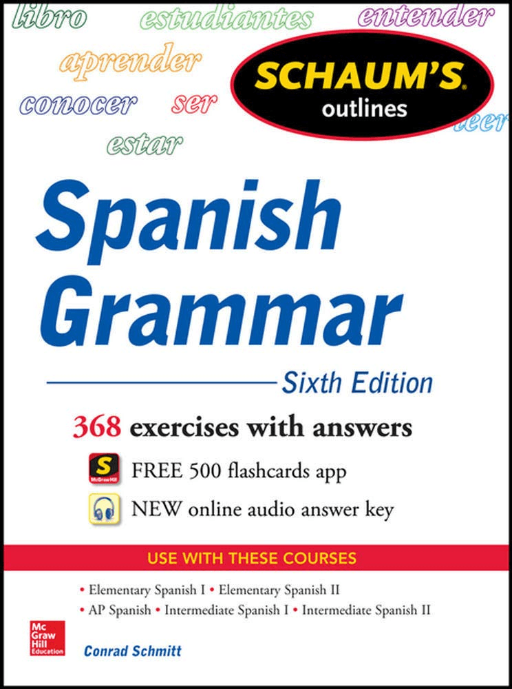 Cover of Schaum's Outline of Spanish Grammar - Spanish learning book